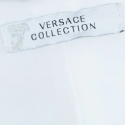 Versace White Belted Dress M For Women -Versace Official Website luxury women versace used clothes p54717 0009