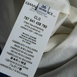 Versace Collection Blue Leaf Print Crepe Sleeveless Dress XS For Women -Versace Official Website luxury women versace used clothes p551946 004