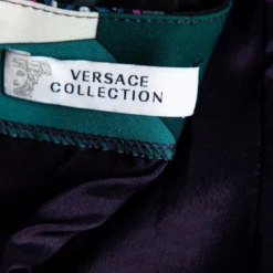 Versace Collection Multicolored Printed Crepe Sleeveless Mini Dress S For Women -Versace Official Website luxury women versace used clothes p552085 005