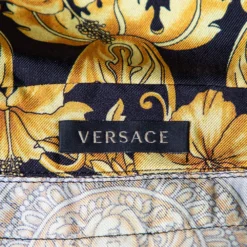 Versace Multicolor Baroque Printed Silk Button Front Shirt S For Women -Versace Official Website luxury women versace used clothes p556805 006