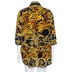 Versace Multicolored Printed Silk Cut Out Sleeve Detail Blouse L For Women -Versace Official Website luxury women versace used clothes p557697 001