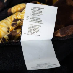 Versace Wool Knit & Baroque Printed Silk Paneled Button Front Cardigan L For Women -Versace Official Website luxury women versace used clothes p567965 004