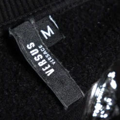 Versus Versace Black Cotton Embellished Crewneck Sweatshirt M For Women -Versace Official Website luxury women versace used clothes p568349 005