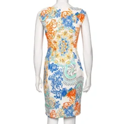 Versace Multicolor Printed Crepe Sleeveless Midi Dress M For Women -Versace Official Website luxury women versace used clothes p569088 004