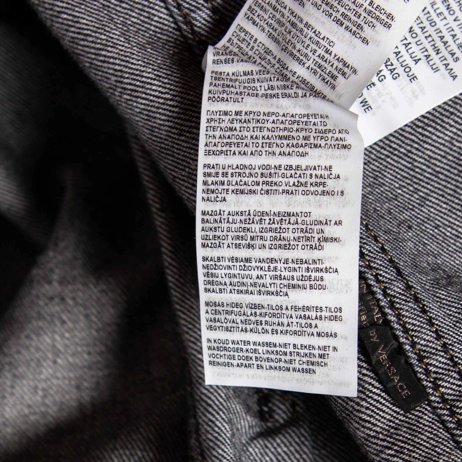 Versace Charcoal Grey Denim Rockstud Detail Button Front Jacket M For Women 8 Versace Charcoal Grey Denim Rockstud Detail Button Front Jacket M For Women - Image 8