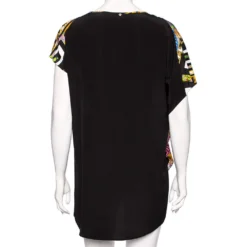 Versace Multicolored Medusa & Cheetah Printed Silk Blouse M For Women -Versace Official Website luxury women versace used clothes p572090 008