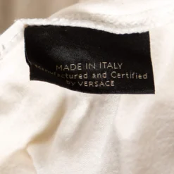 Versace Off-White Stretch Knit Medusa Embellished T-Shirt S For Women -Versace Official Website luxury women versace used clothes p572107 001