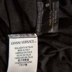 Versace Black Stretch Knit Medusa Embellished T-Shirt S For Women -Versace Official Website luxury women versace used clothes p572117 006