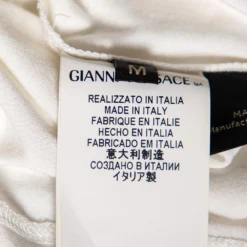 Versace Off-White Embellished Jersey Long Sleeve T-Shirt M For Women -Versace Official Website luxury women versace used clothes p572998 007