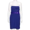 Versace Blue Crepe Embellished Detail Strapless Mini Dress M For Women