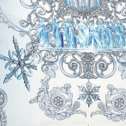 Versace Blue Baroque Printed Crepe Sheath Dress M For Women -Versace Official Website luxury women versace used clothes p574814 007