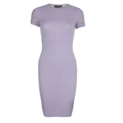 Versace Purple Embellished Dress S For Women