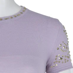 Versace Purple Embellished Dress S For Women -Versace Official Website luxury women versace used clothes p57537 0004