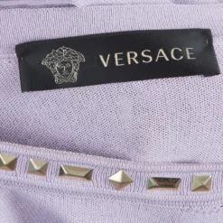 Versace Purple Embellished Dress S For Women -Versace Official Website luxury women versace used clothes p57537 0009