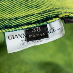 Versace Neon Yellow Denim Cropped Boxy Jacket S For Women -Versace Official Website luxury women versace used clothes p576391 005