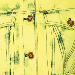 Versace Neon Yellow Denim Cropped Boxy Jacket S For Women -Versace Official Website luxury women versace used clothes p576391 006