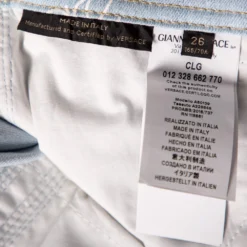 Versace Blue Logo Printed Denim Jeans S For Women -Versace Official Website luxury women versace used clothes p577686 010