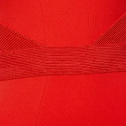 Versace Orange Jersey Embroidered Trim Detailed Short Dress S For Women -Versace Official Website luxury women versace used clothes p578239 002