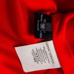 Versace Orange Jersey Embroidered Trim Detailed Short Dress S For Women -Versace Official Website luxury women versace used clothes p578239 010 scaled