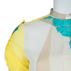 Versace Multicolor Print Sleeve Tab Detail Silk Blouse S For Women -Versace Official Website luxury women versace used clothes p57908 005