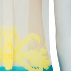 Versace Multicolor Print Sleeve Tab Detail Silk Blouse S For Women -Versace Official Website luxury women versace used clothes p57908 007