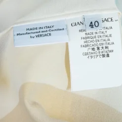 Versace Multicolor Print Sleeve Tab Detail Silk Blouse S For Women -Versace Official Website luxury women versace used clothes p57908 014