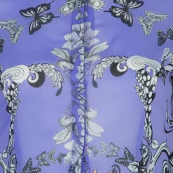 Versace Lilac Printed Long Sleeve Button Down Silk Shirt S For Women -Versace Official Website luxury women versace used clothes p57916 008