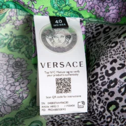 Versace Multicolored Baroque Patchwork Print Silk Cropped Top S For Women -Versace Official Website luxury women versace used clothes p582439 003