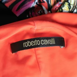 Versace Orange & Black Printed Jersey Sleeveless Short Dress S For Women -Versace Official Website luxury women versace used clothes p592326 001