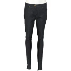 Versace Navy Blue Denim & Black Jersey Jeggings M For Women
