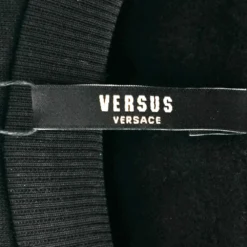Versus Versace Black Cotton Knit Lion Head Embellished Sweatshirt M For Women -Versace Official Website luxury women versace used clothes p600379 006