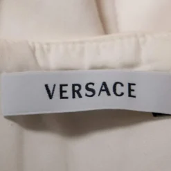 Versace Off White Cotton Dress Pleated Corset Dress S For Women -Versace Official Website luxury women versace used clothes p601740 001