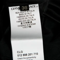 Versace Black Jersey Deep V-Neck Belted Dress S For Women -Versace Official Website luxury women versace used clothes p601745 008