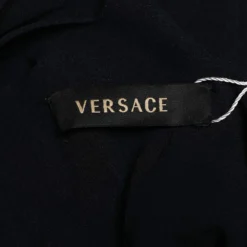 Versace Vintage Black Silk Chiffon Cut Out Detail Top L For Women -Versace Official Website luxury women versace used clothes p603960 006