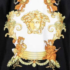 Versace Black Medusa Printed Silk Crew Neck Top L For Women -Versace Official Website luxury women versace used clothes p611547 1648010270 010