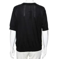 Versace Black Medusa Printed Silk Crew Neck Top L For Women -Versace Official Website luxury women versace used clothes p611547 1648010276 011