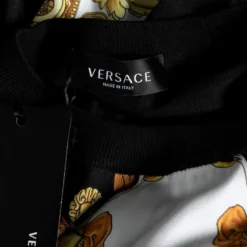 Versace Black Medusa Printed Silk Crew Neck Top L For Women -Versace Official Website luxury women versace used clothes p611547 1648010280 011