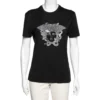 Versace Black Medusa Head Embroidered Cotton T-Shirt S For Women