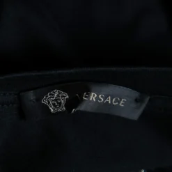 Versace Black Medusa Head Embroidered Cotton T-Shirt S For Women -Versace Official Website luxury women versace used clothes p613011 006