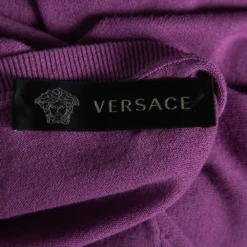 Versace Purple Knit Greca Detailed Long Sleeve Sweater XL For Women -Versace Official Website luxury women versace used clothes p614271 009