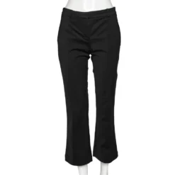 Versace Black Knit Straight Leg Trousers M For Women