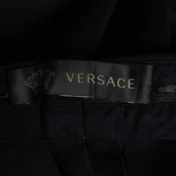 Versace Black Knit Straight Leg Trousers M For Women -Versace Official Website luxury women versace used clothes p617437 006