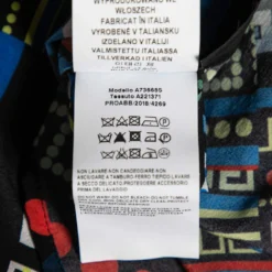 Versace Multicolor La Greca Printed Silk Crew Neck Short Sleeve Blouse M For Women -Versace Official Website luxury women versace used clothes p617459 007