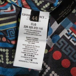 Versace Multicolor La Greca Printed Silk Crew Neck Short Sleeve Blouse M For Women -Versace Official Website luxury women versace used clothes p617459 009