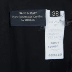 Versace Black Pleated Long Sleeve Dress S For Women -Versace Official Website luxury women versace used clothes p61932 010