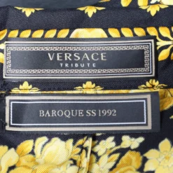 Versace Black & Gold Barocco Print Silk Shirt S For Women -Versace Official Website luxury women versace used clothes p627625 002