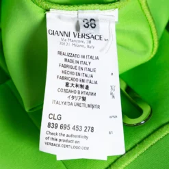 Versace Green Knit Long Sleeve Crop Top S For Women -Versace Official Website luxury women versace used clothes p631617 003