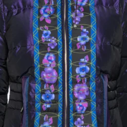 Versace Purple Floral Printed Down Synthetic Puffer Jacket M For Women -Versace Official Website luxury women versace used clothes p632081 008