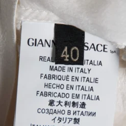 Versace Cream Silk Logo Embroidered And Embellished Blouse S For Women 12 Versace Cream Silk Logo Embroidered And Embellished Blouse S For Women -Versace Official Website luxury women versace used clothes p632727 004