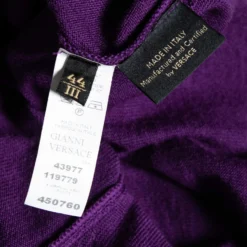 Versace Purple Knit Ruched Crystal Embellished Sweater M For Women -Versace Official Website luxury women versace used clothes p634432 004